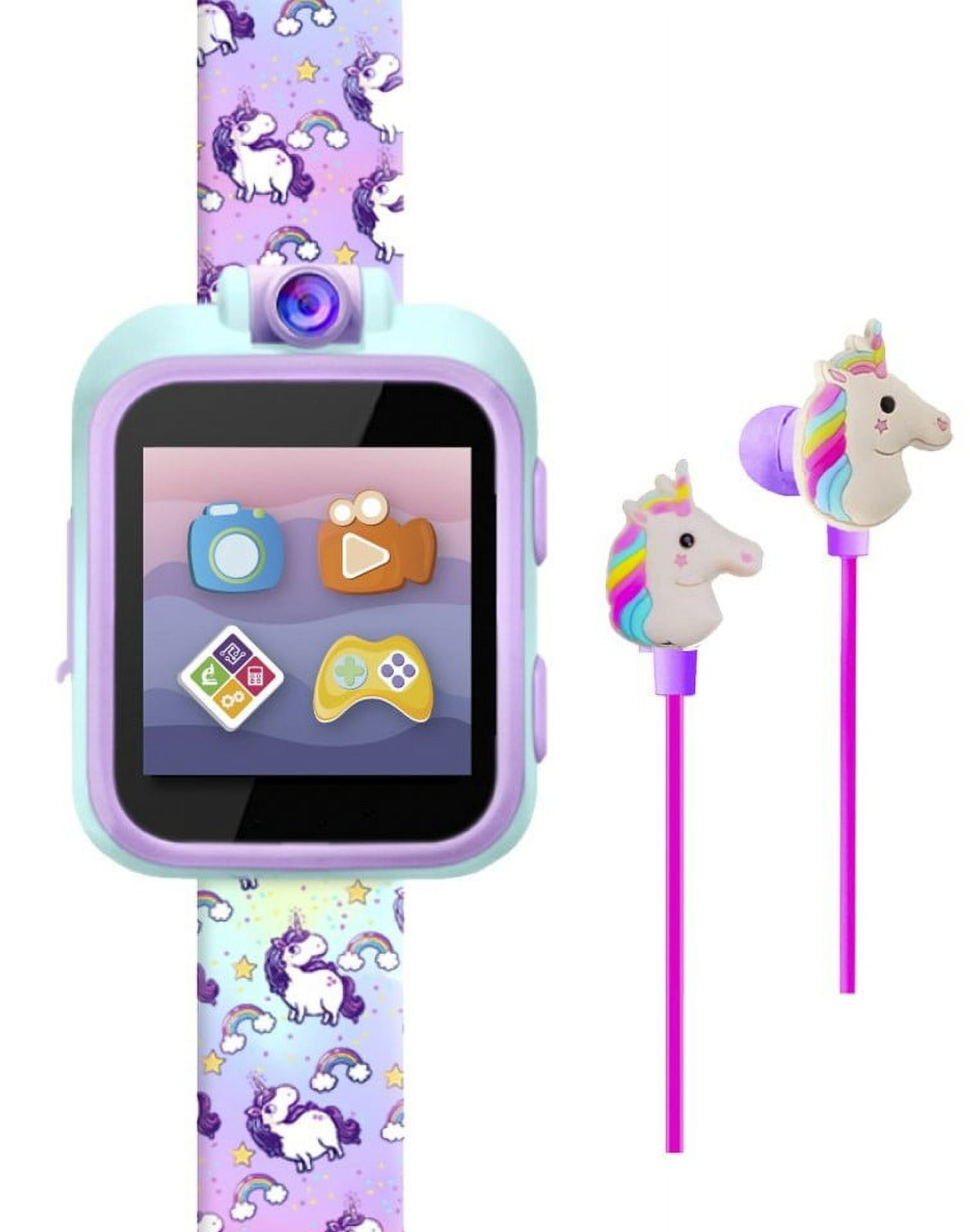 iTech Junior Children's Girls Earbuds \u0026 Smartwatch Set - Purple Ombre Unicorn Print 900229M-40-TDP